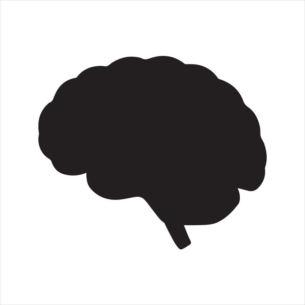 Black Silhouette of a human brain vector