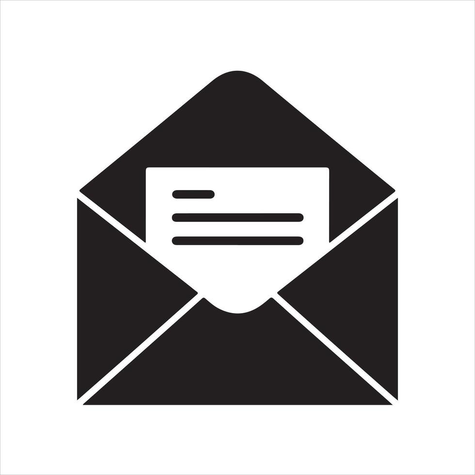 Open Envelope black Icon vector