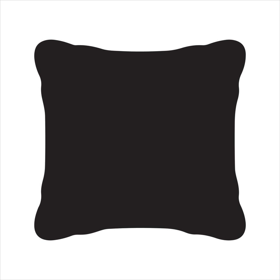 Black Silhouette of Rectangular Pillow vector