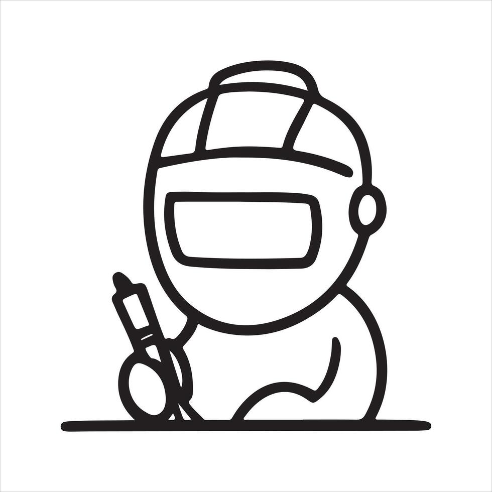 Welder at Work A Silhouette of Metal Fabrication vector