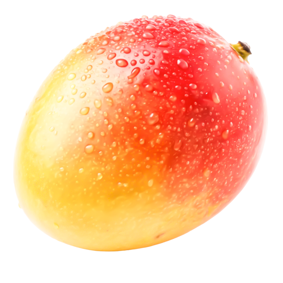 Juicy Ripe Mango with Water Droplets Fresh Tropical Fruit Image png