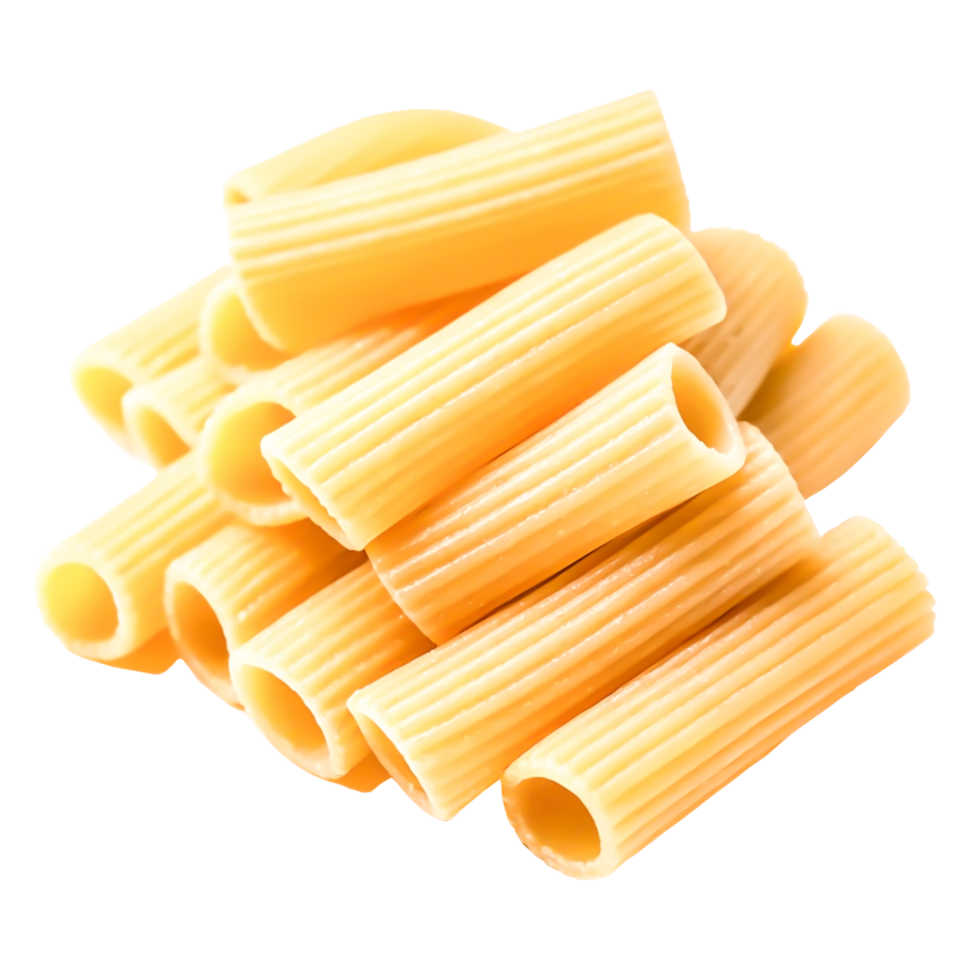 Delicious Rigatoni Pasta, Uncooked Italian Macaroni, Closeup Food Photography png