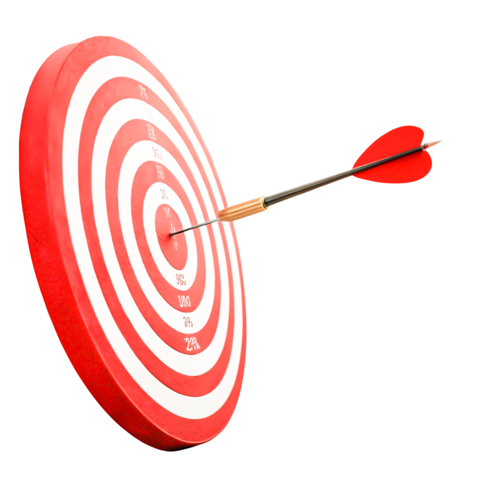Red Target Bullseye Hit by Arrow Success, Goal Achievement, Accuracy png