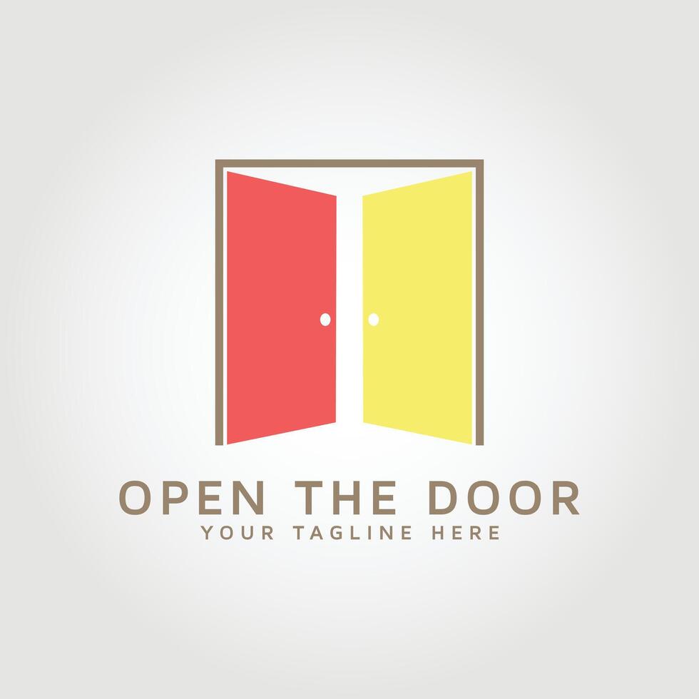 opened door icon logo symbol design illustration. vector