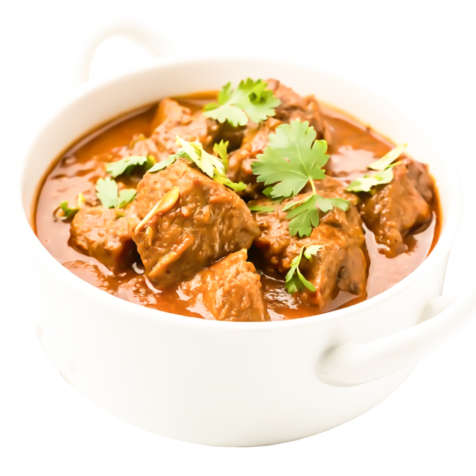 Delicious Beef Stew in a Bowl Aromatic Indian Cuisine Food Photography png
