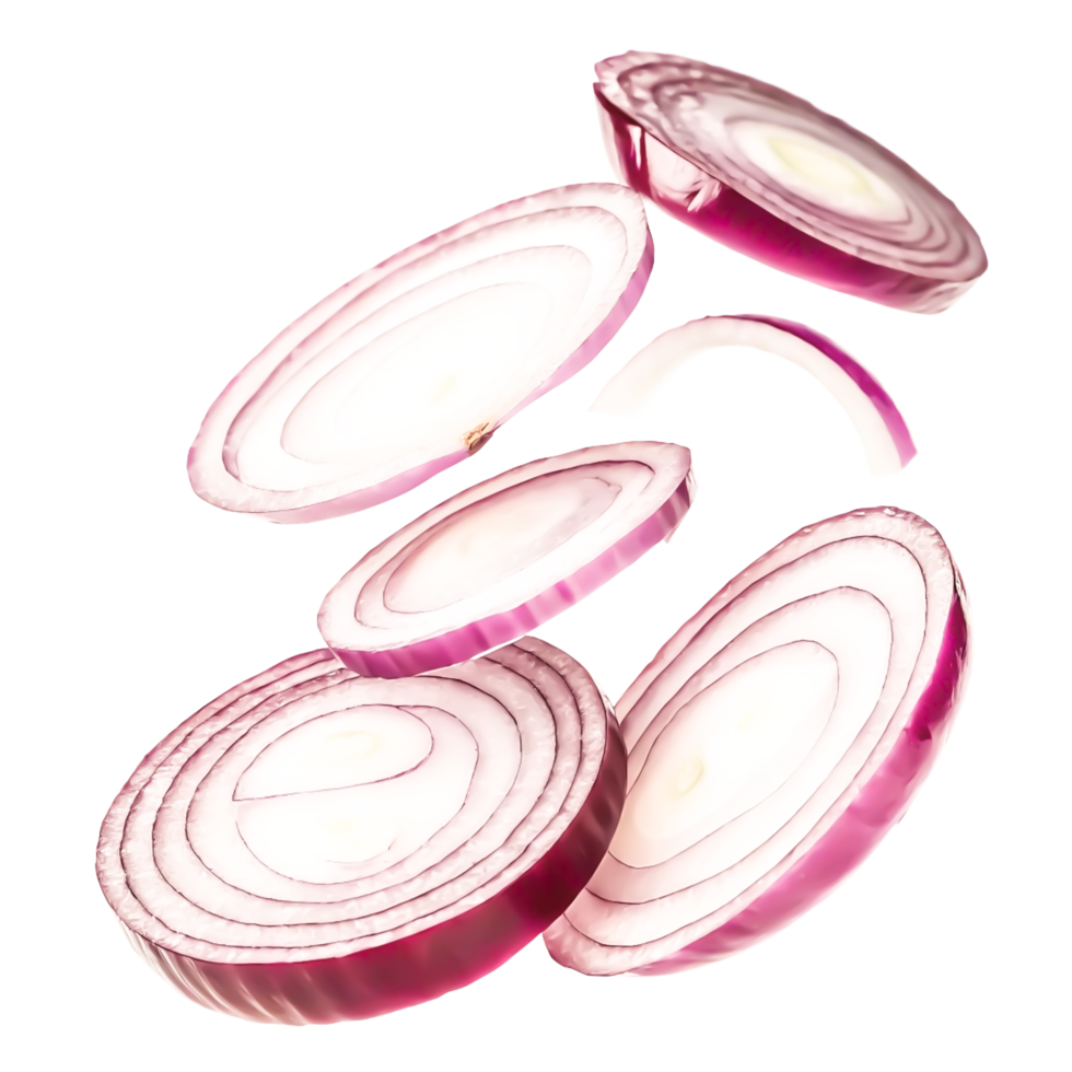 Red Onion Slices Falling, Food Photography, Fresh Vegetable, Culinary Image png