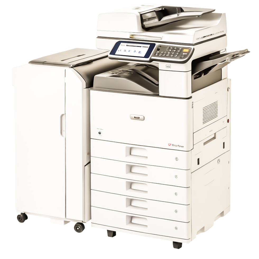 High-Resolution Image of Modern Office Multifunction Printer with Paper Tray png