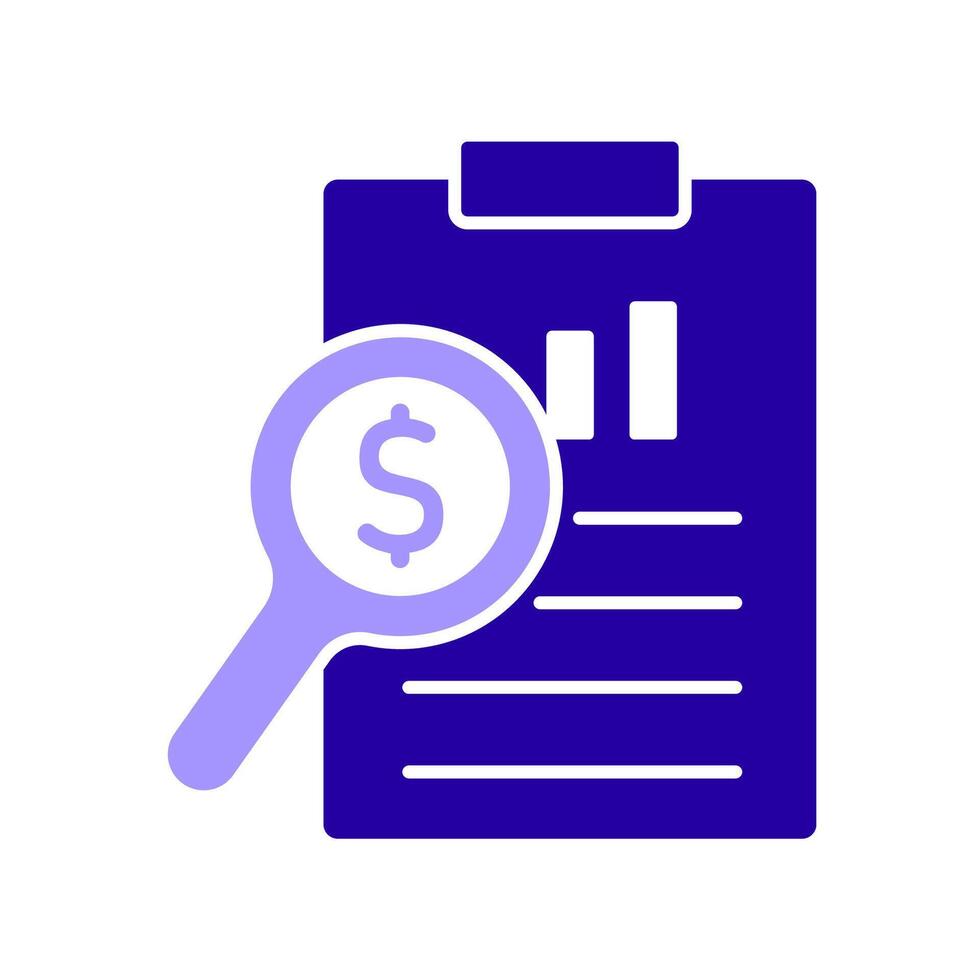 Icon a financial audit, isolated against a clean background. vector