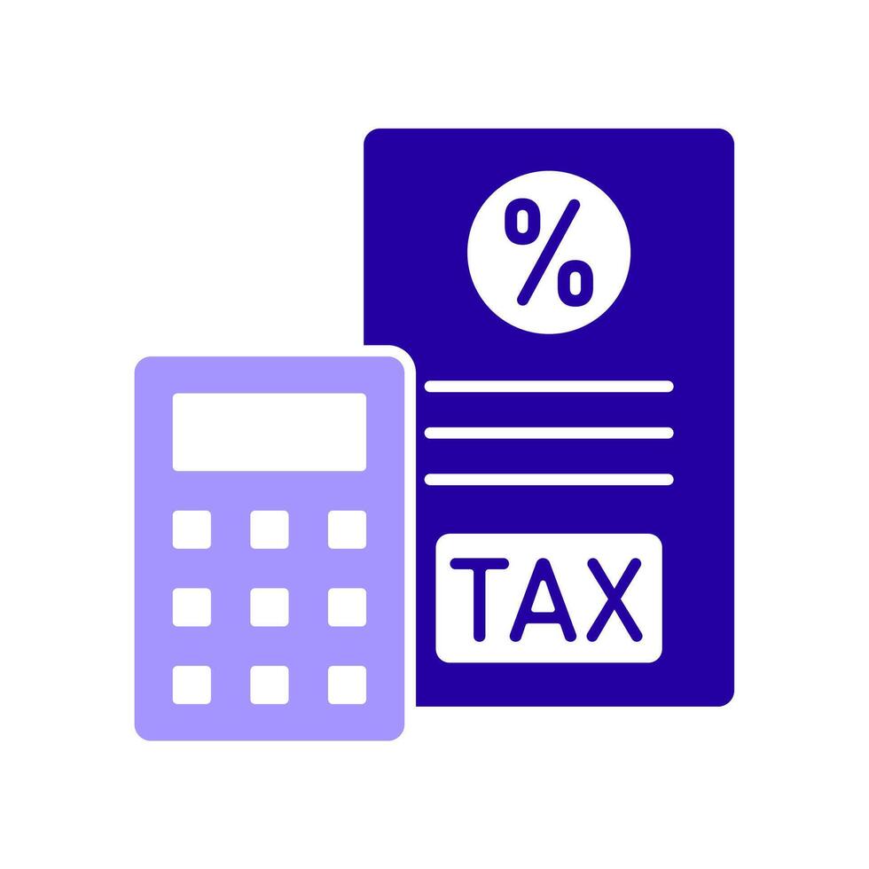 Icon a tax calculator, isolated against a clean background. vector