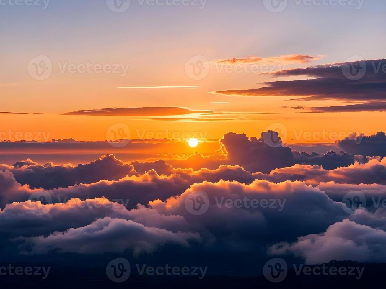 Sunrise Over Clouds photo