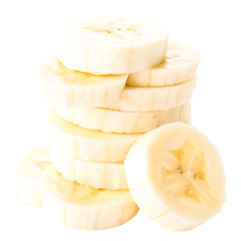 Delicious Stack of Sliced Bananas, Fresh Fruit, Healthy Snack, Food Photography png