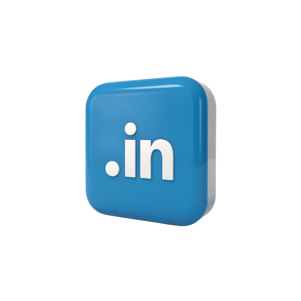 3D Render LinkedIn Icon Blue Square Button, Social Media Logo png