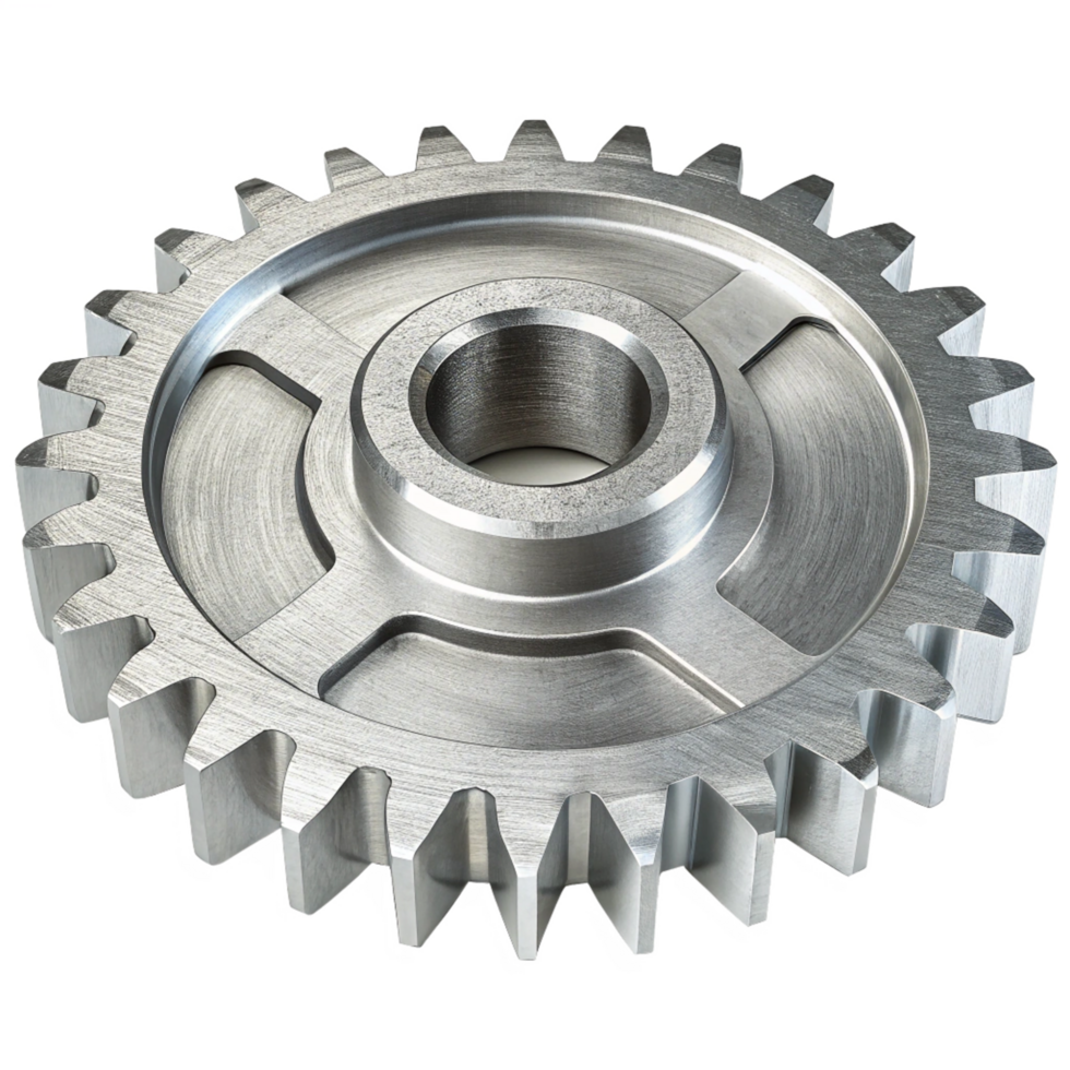 Detailed 3D Render of a Metal Gear, Industrial Cogwheel, Precision Machined Part png
