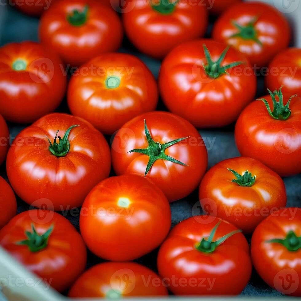 Crate of Red Tomatoes photo