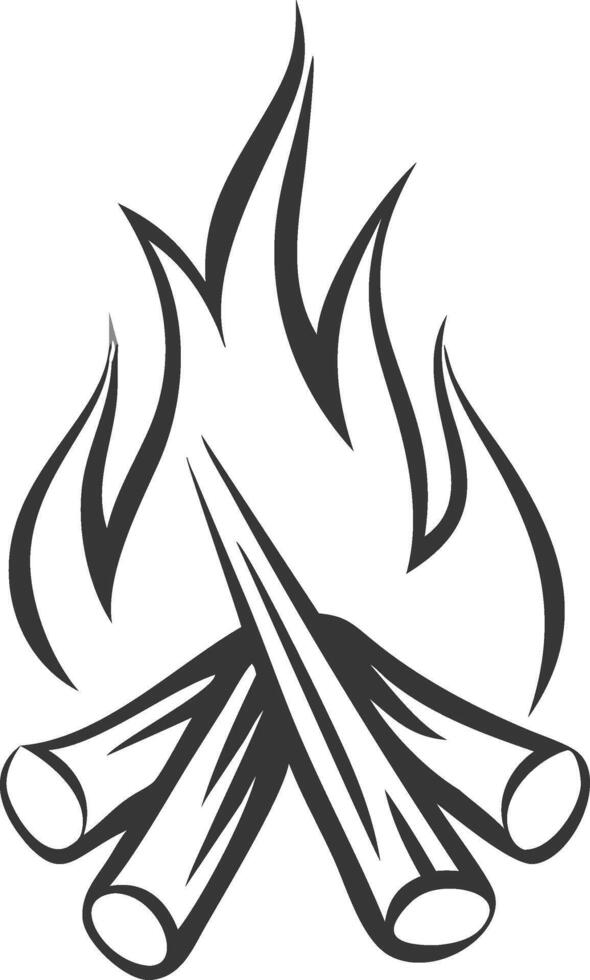 line art fire flame isolated illustration element design. vector