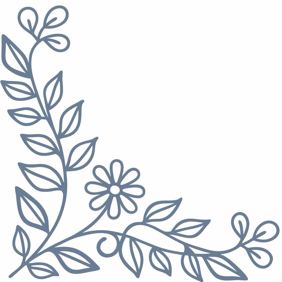 decorative branch with leaves flower design. vector