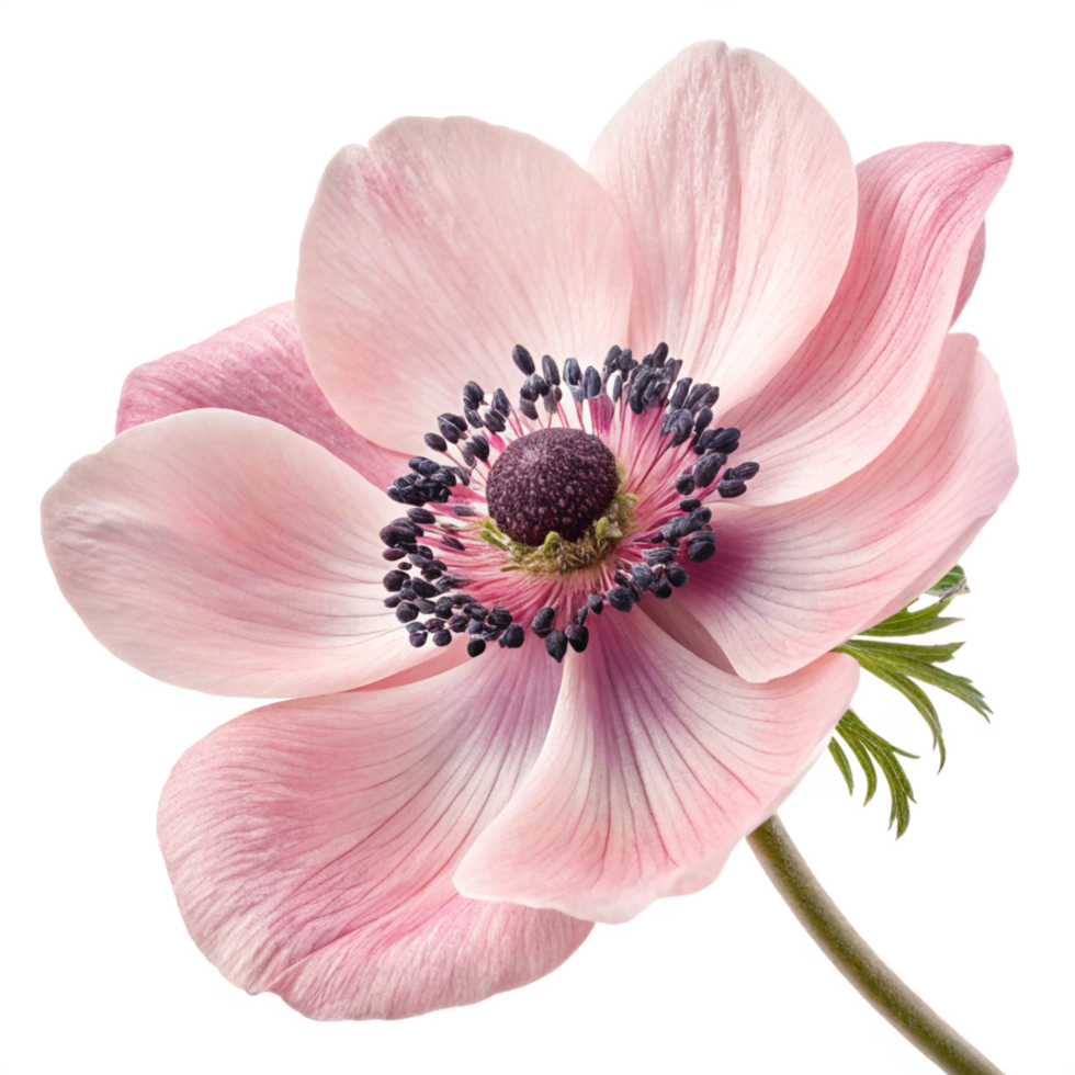 Delicate Pink Anemone Flower Close-up Elegant Floral Photography for Design png