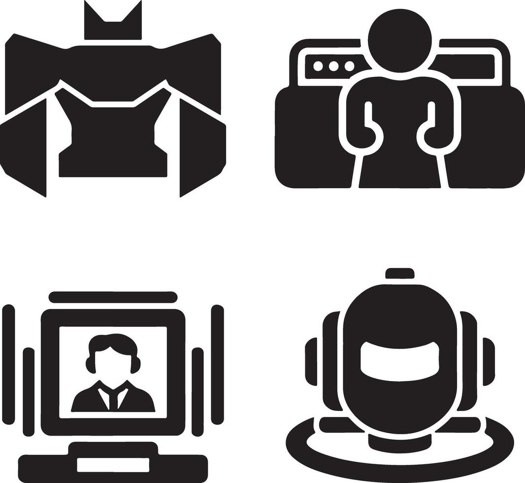 Modern Technology Icons in a Flat Design Style vector