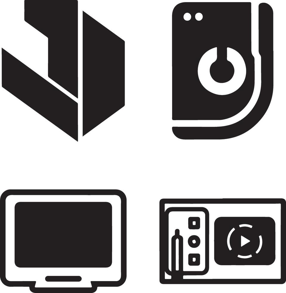 Illustration of Retro Technology Icons vector