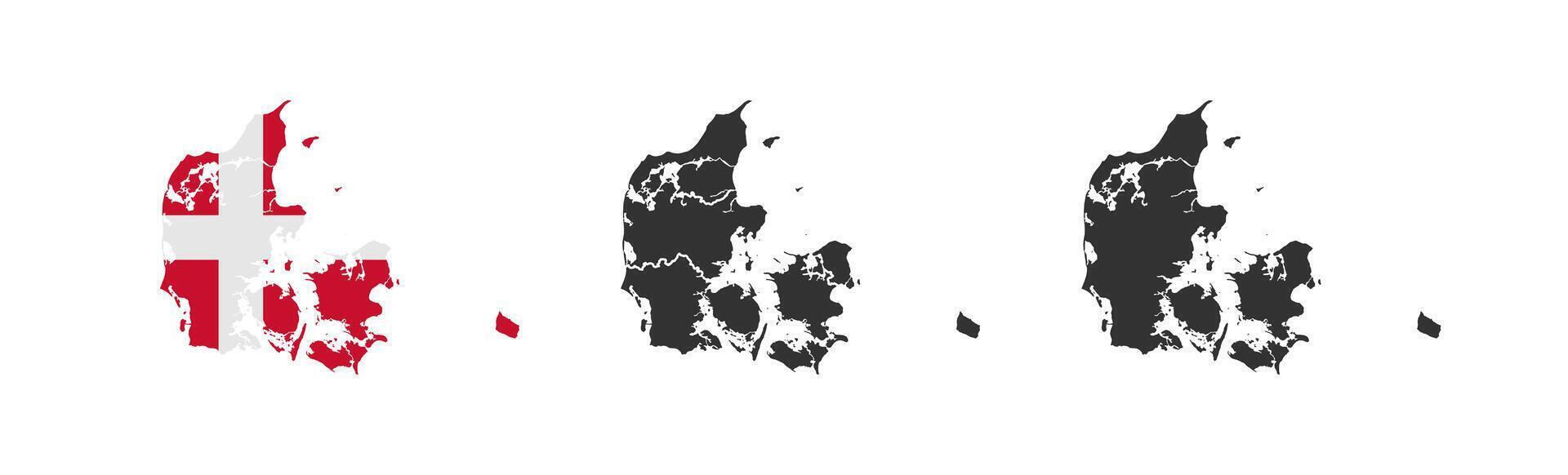 Denmark map. Geography border country. vector