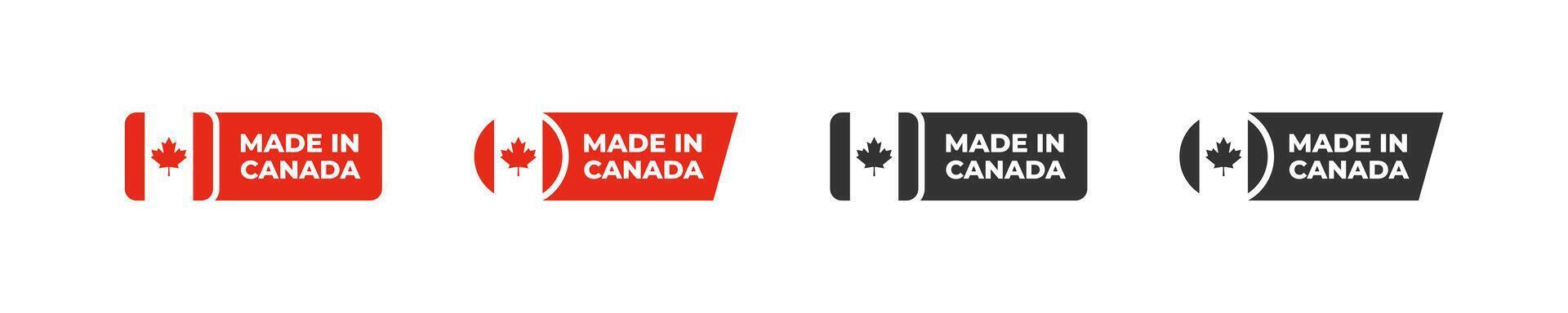 Made in Canada sticker. Canadian product label. Quality merchandise badge. vector