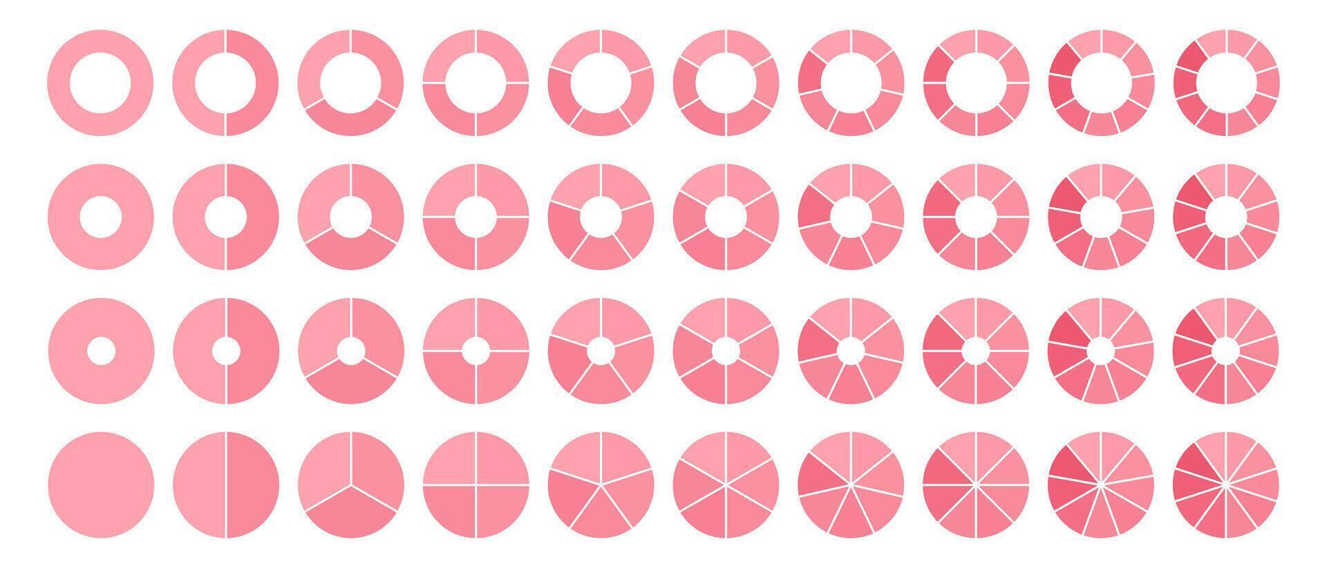 Dividing diagram equal parts from 1 to 10 blue, Cyclical pie chart wheel infographic, Vecto illustration vector