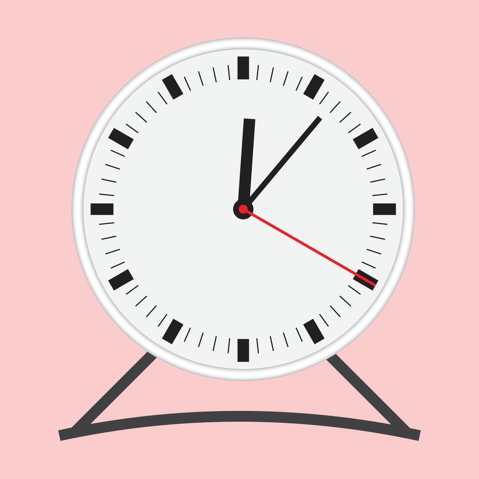 Clock flat analog clock showing the time. vector