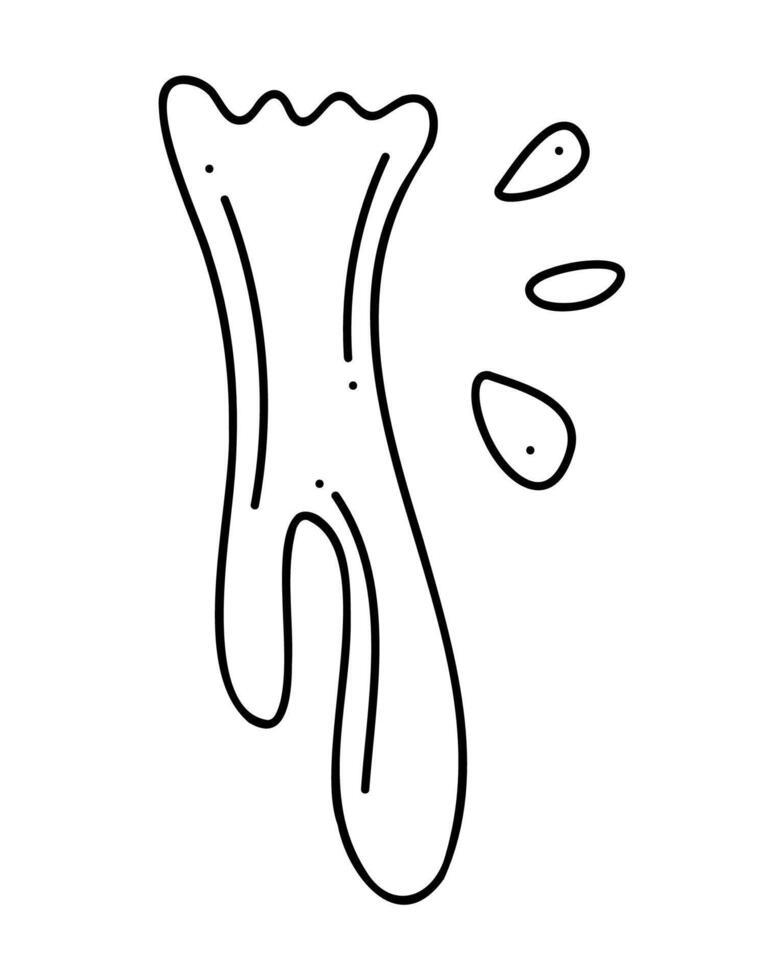 Cheese is flowing. Hand drawn black outline clipart for your projects. vector