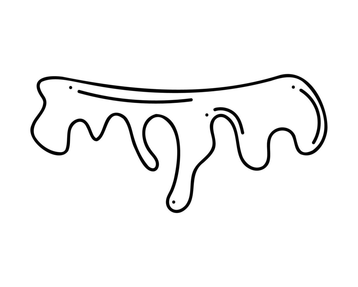 Cheese flows wide. Hand drawn black outline clipart for your projects. vector