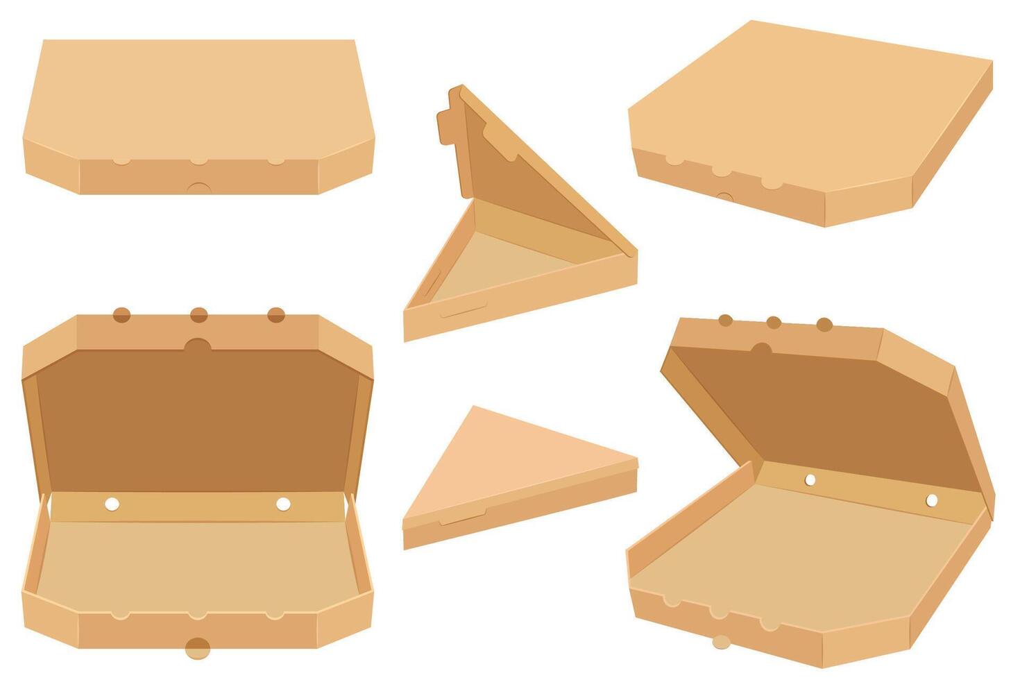 cardboard pizza box paper illustration isolated on white background vector