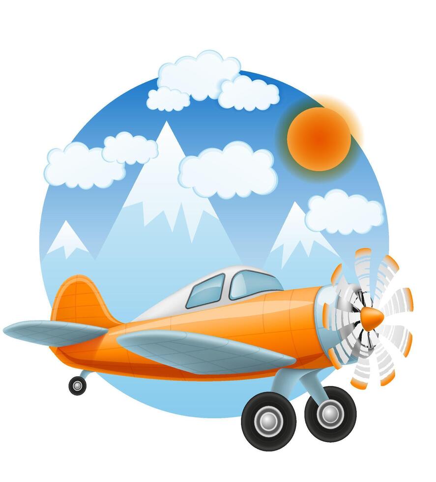 retro aircraft vintage airplane old plane illustration illustration isolated vector