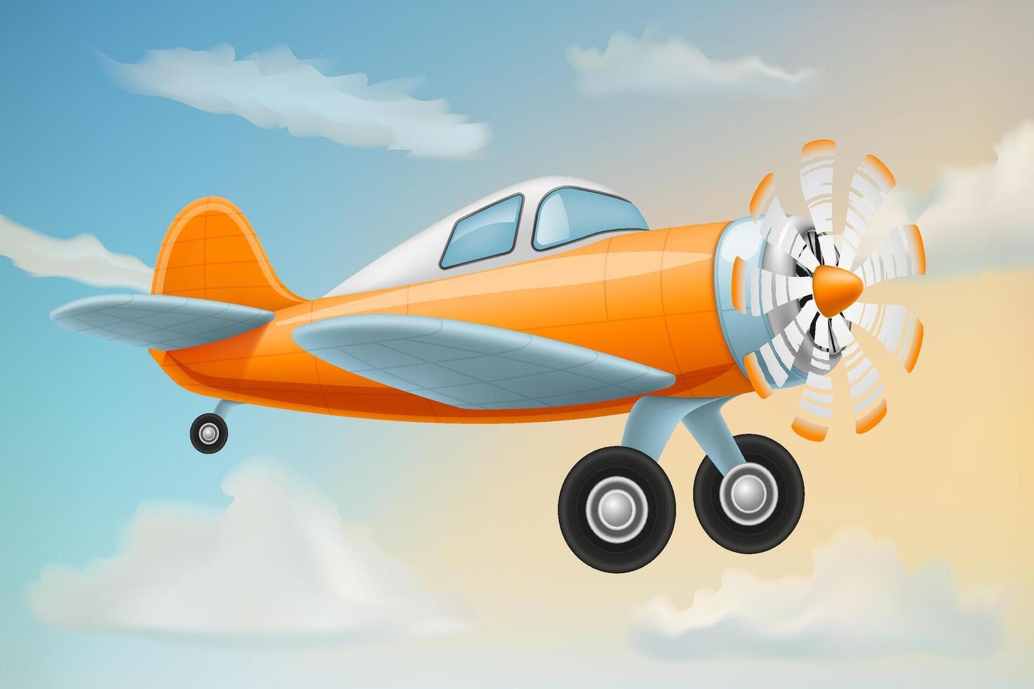 retro aircraft vintage airplane old plane illustration illustration isolated on white background vector