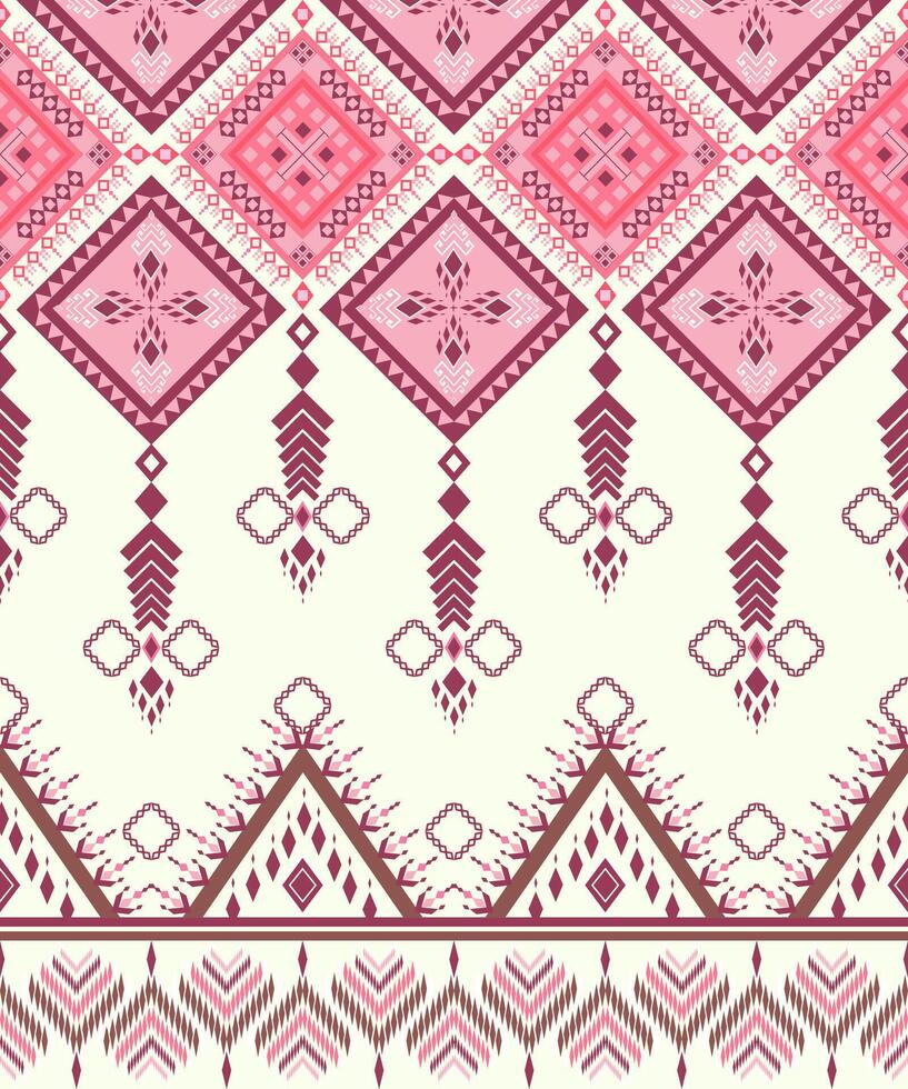 Ikat ethnic Geometric oriental pattern traditional, for fabric, curtain, background, carpet, wallpaper, clothing, wrapping, Batik, illustration. Seamless striped pattern in Aztec style vector