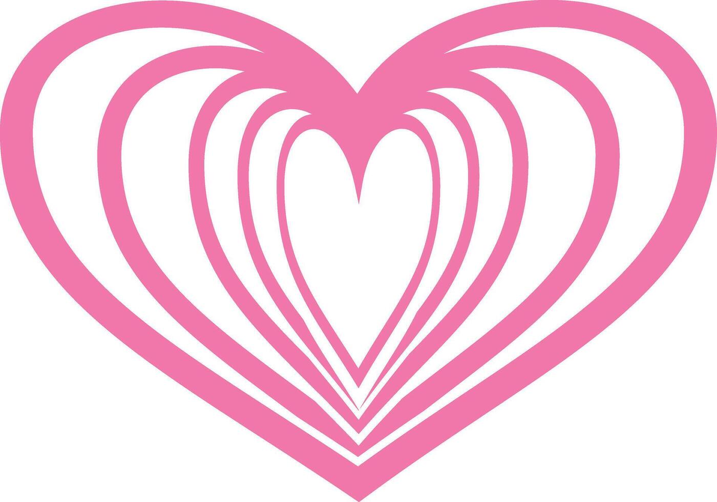 Pink heart in linear style vector