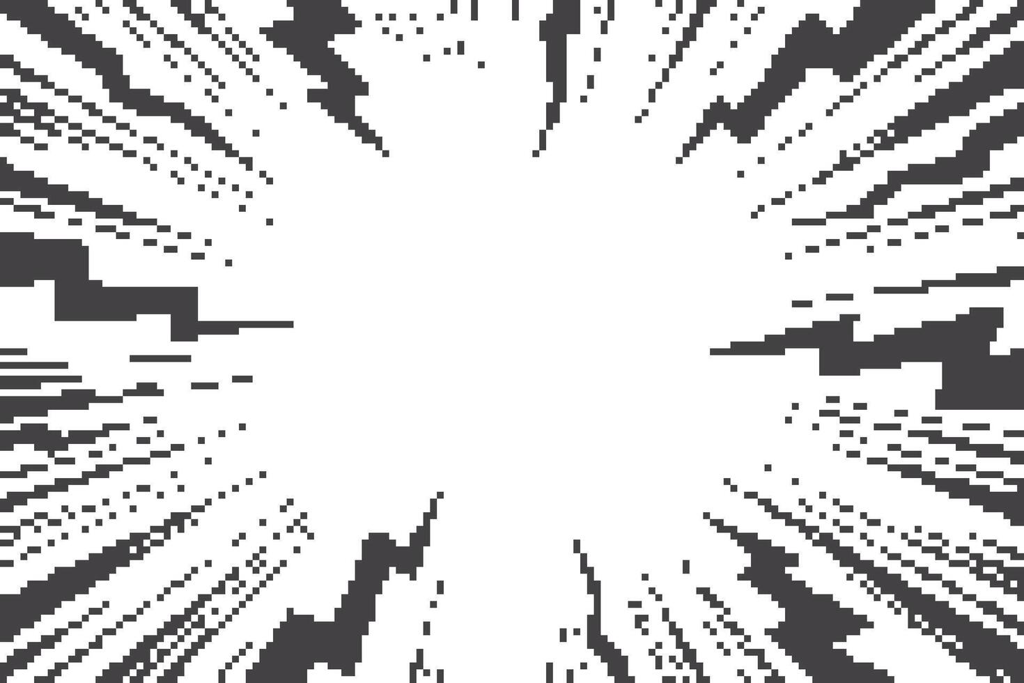 Comic background with lightning burst effect. Pixel manga graphic with flash and abstract thunder. Radial perspective monochrome beams. Energy explosion frame with electric light. vector