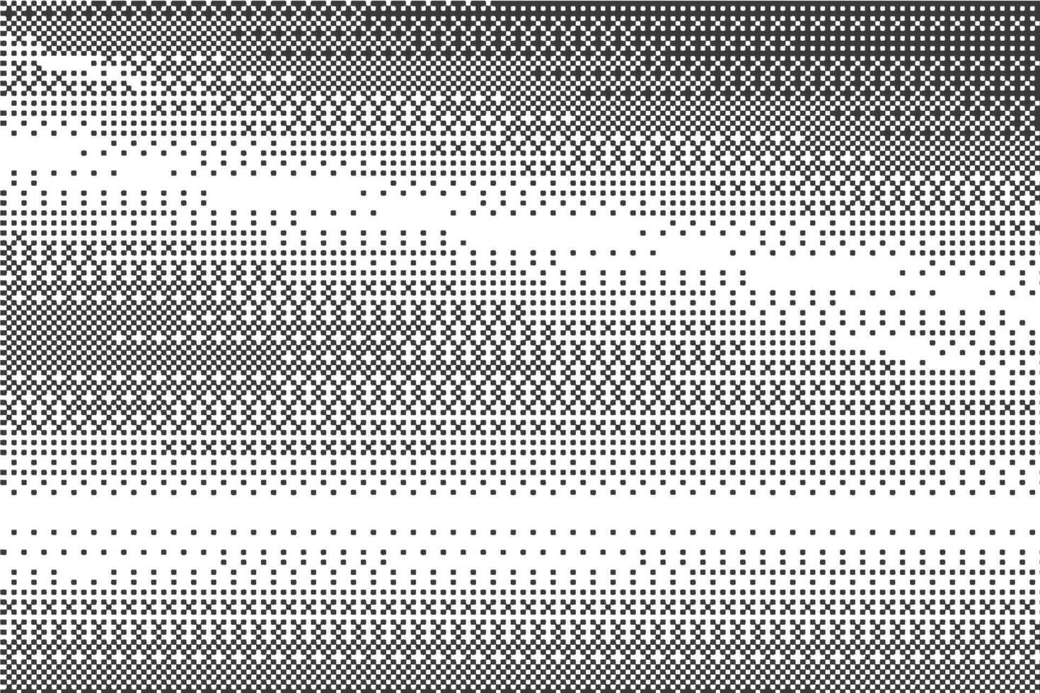 Pixel pattern background with bitmap gradient texture. Retro dotted abstract graphic with halftone gradation. Digital glitch noisy on white backdrop. Rays of light wallpaper vector