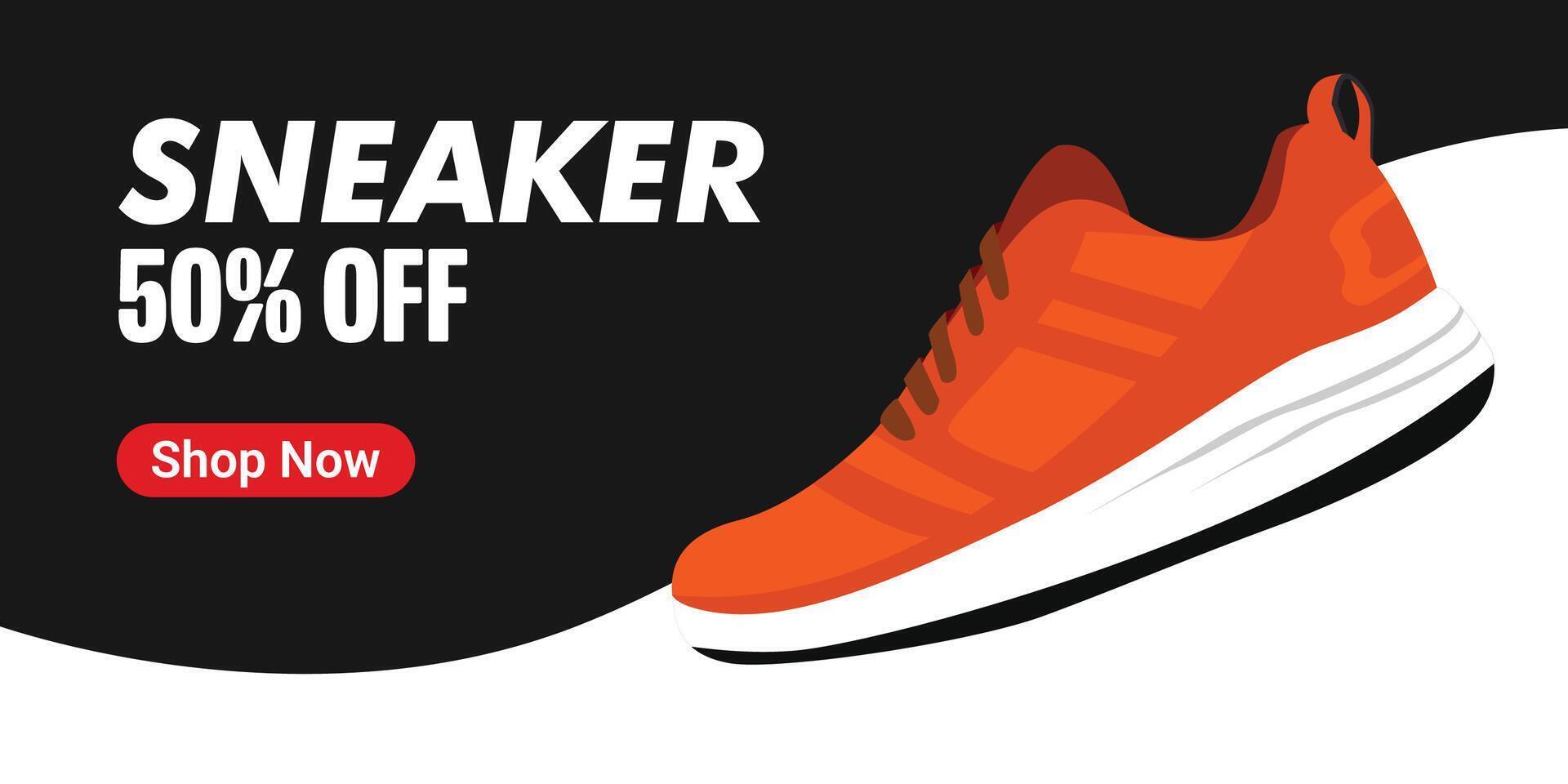 Sneakers abstract background, realistic style. Shoes sale for social media post. Shoe on sale slider for e-commerce, websites or social media. Readymade design. vector