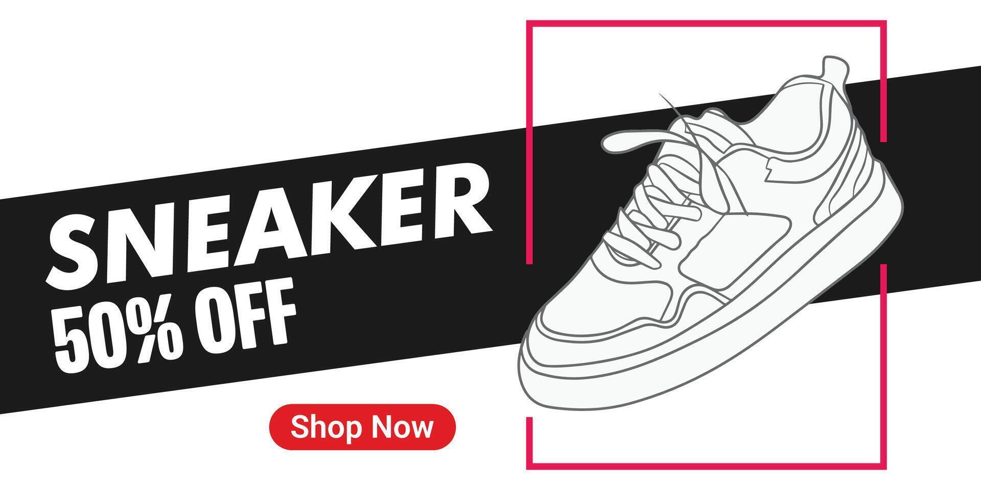 Creative banner for sneaker brand. vector