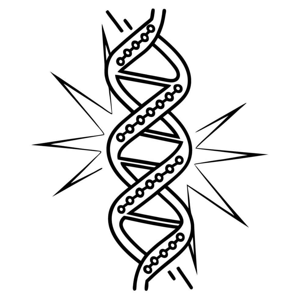 dna strand icon genetic science symbol with double helix structure biology and biotechnology concept vector