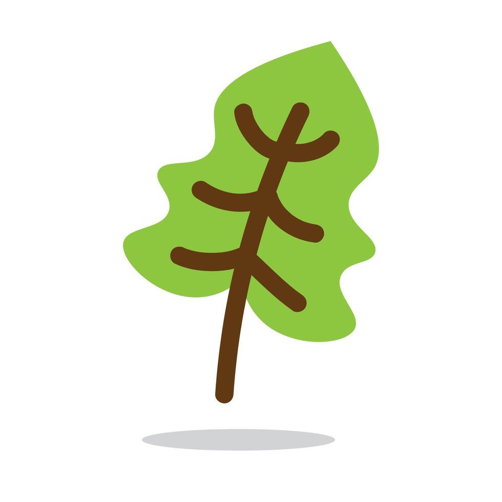 Simple Illustration of a Green Leaf with a Modern Design Style vector