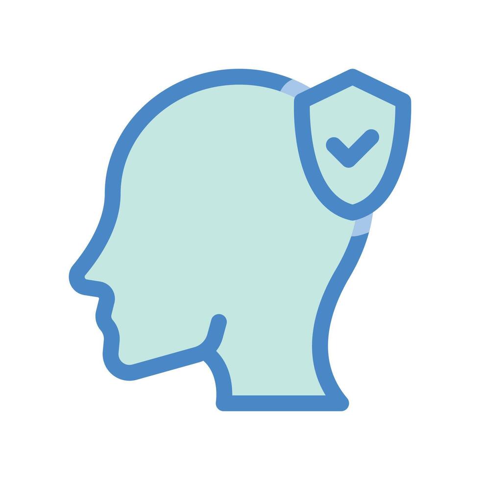 A simple drawing highlighting the subject human head, protected vector