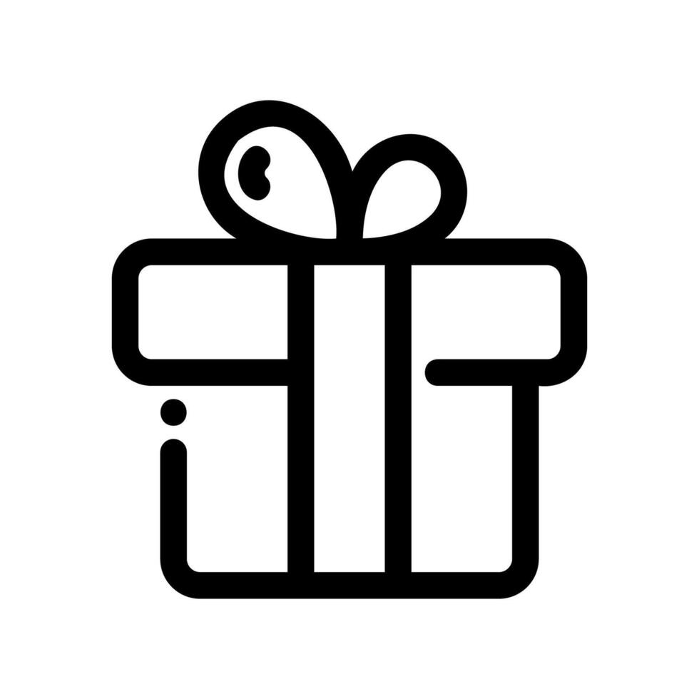 Black and White Gift Box Icon with Ribbon and Bow vector