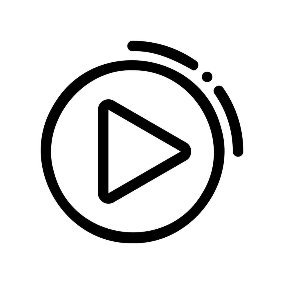 A minimal symbol representing a subject play button In the circle vector