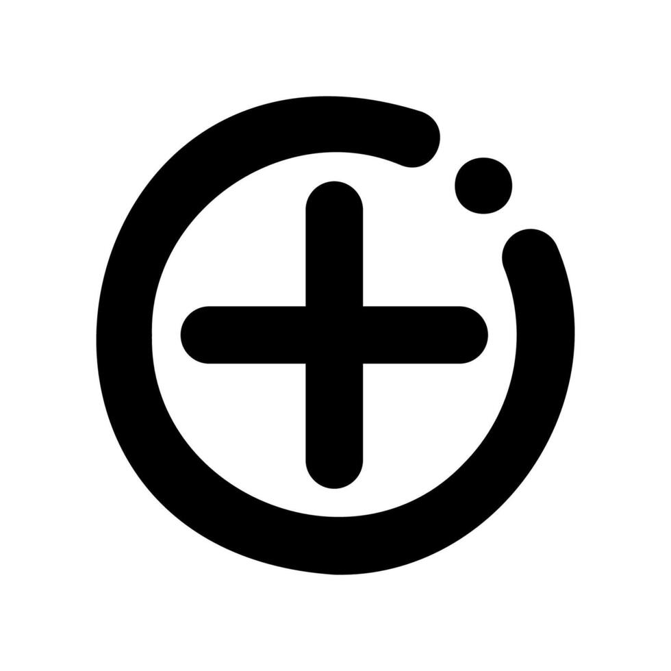 A minimal symbol representing a subject plus button vector