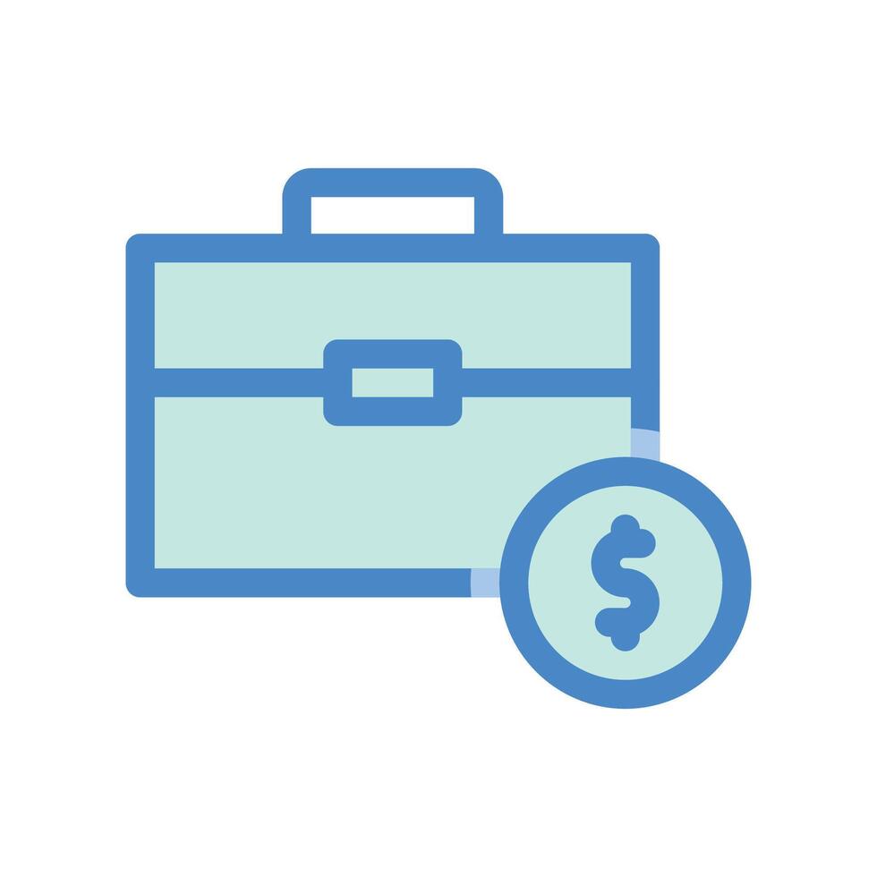 A simple drawing highlighting the subject briefcase, money vector