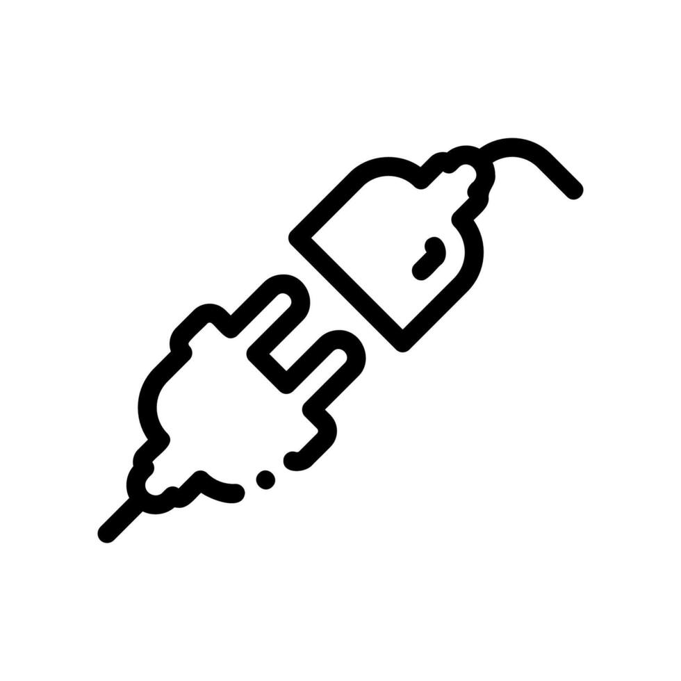 a black and white line drawing of a plug vector