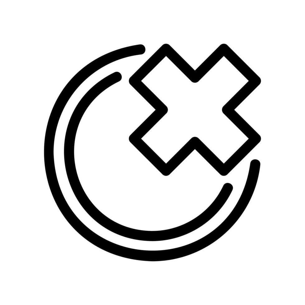 An essential design element showcasing the subject cross, Deleted item vector