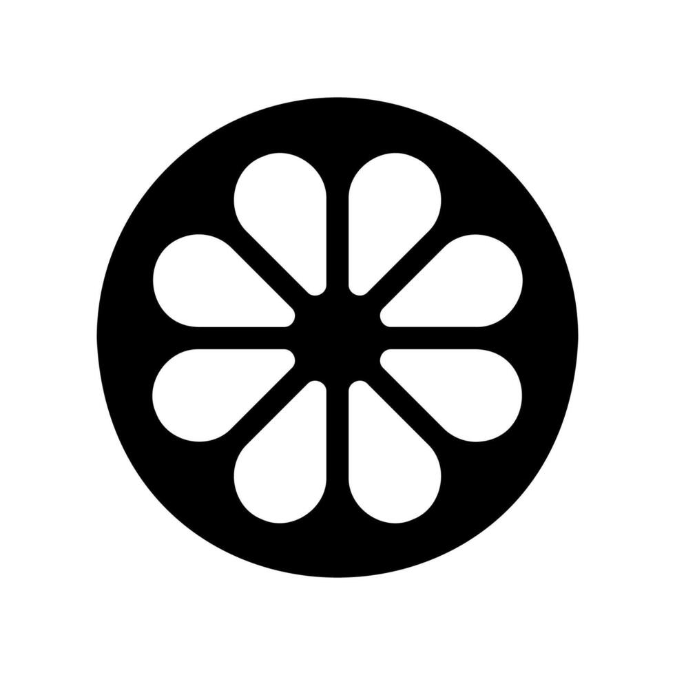 a black and white icon of a flower vector