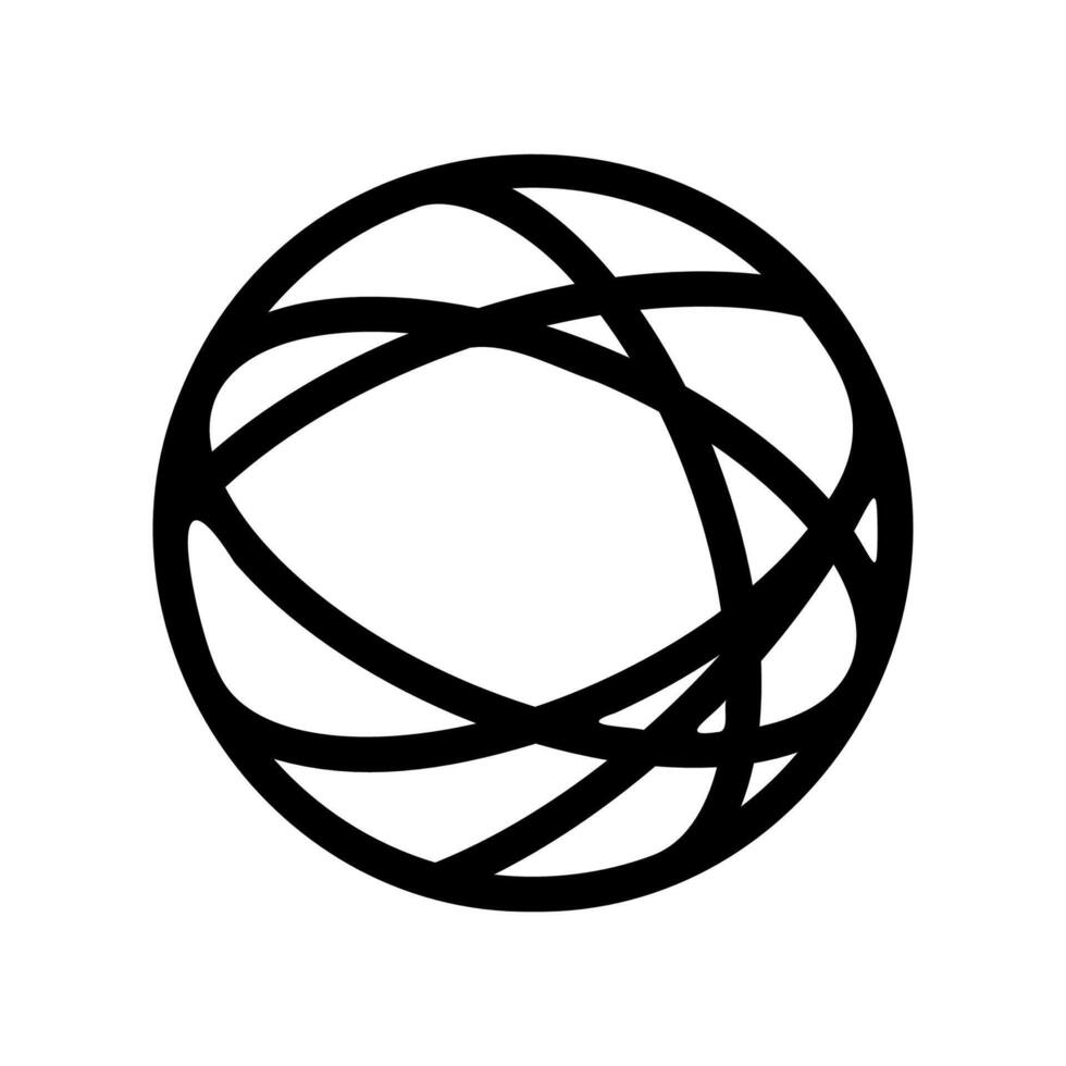 Abstract outline globe icon with dynamic intersecting orbital path lines designs vector