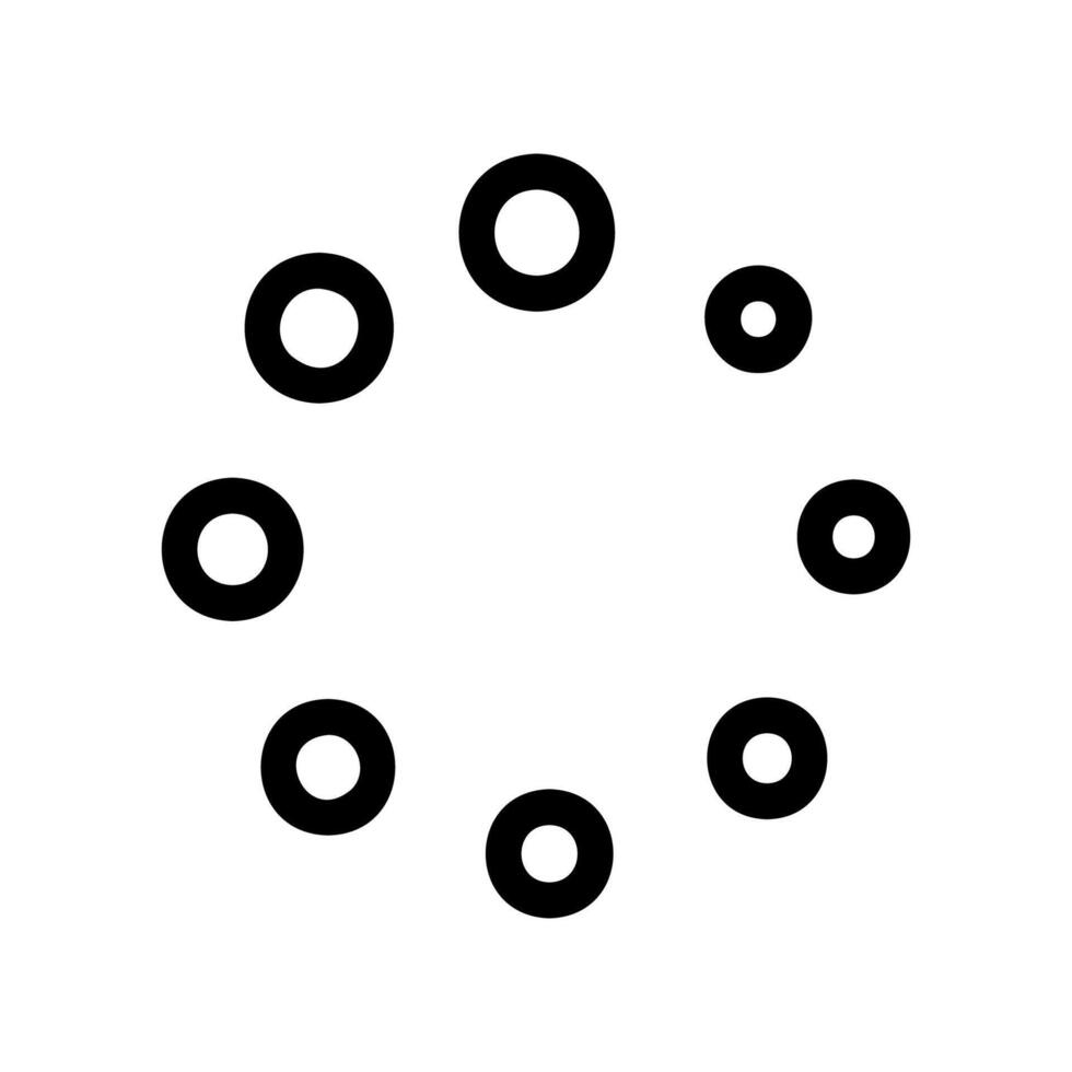 Outline style circular dotted loading spinner indicating process wait time vector